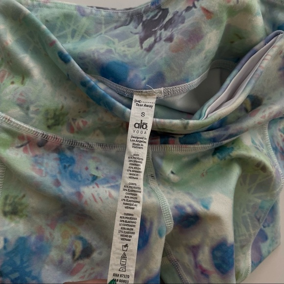 Alo Yoga Alo Runway Yoga Leggings Floral Glo/Ombre Blue Mesh S Small - Picture 2 of 9